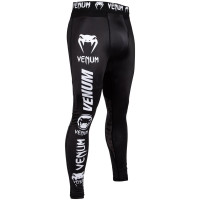 Оригинальные Компрессионные Штаны Venum Logos Spats - Black/White
