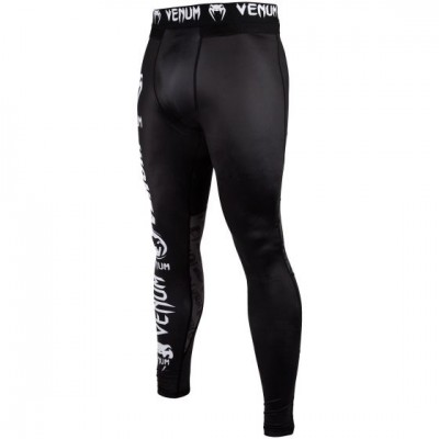 Оригинальные Компрессионные Штаны Venum Logos Spats - Black/White