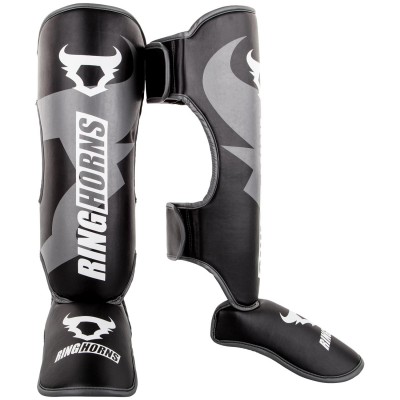 Оригинальная Защита Голени И Голеностопа Ringhorns By Venum Shinguards - Black/Grey