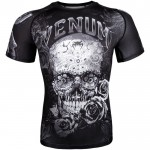 Оригинальный Рашгард Venum Santa Muerte 3.0 Rashguards S/S - Black/White