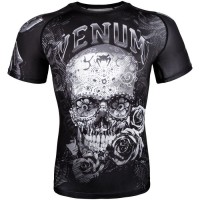 Оригинальный Рашгард Venum Santa Muerte 3.0 Rashguards S/S - Black/White
