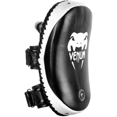 Оригинальные Тай-Пады Venum Elite Leather Kick Pads - Black/Ice