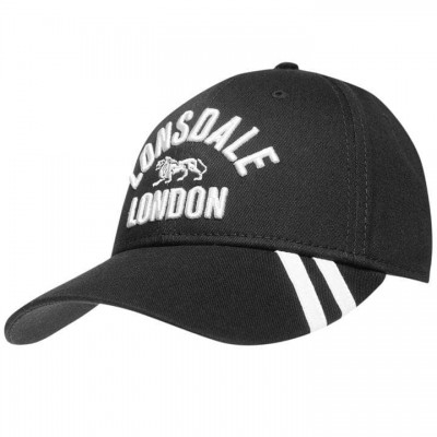 Оригинальная Бейсболка Lonsdale 2 Stripe Cap Mens - Black/White