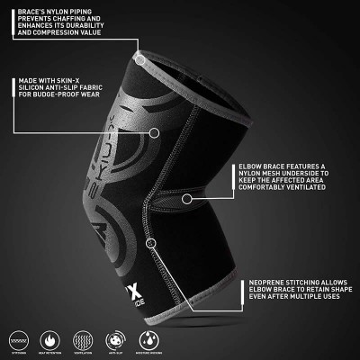 Оригинальный Неопреновый Фиксатор Локтя RDX E1 Elbow Support Sleeve - Black
