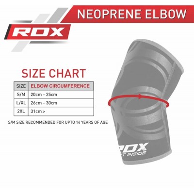 Оригинальный Неопреновый Фиксатор Локтя RDX E1 Elbow Support Sleeve - Black