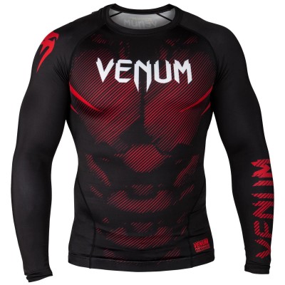 Оригинальный Рашгард Venum NoGi 2.0 Rashguard Long Sleeves - Black/Red