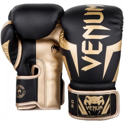 Оригинальные Боксерские Перчатки Venum Elite Boxing Gloves - Black/Gold