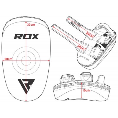 Оригинальный Тай-Пад RDX T3 Muay Thai Kick Pads - Black/White
