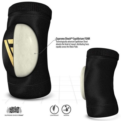 Оригинальные Налокотники RDX HY Hosiery Elbow Support Pads - Black/Gold