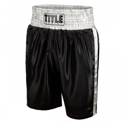 Оригинальные Детские Боксерские Шорты TITLE Classic Edge Satin - Black/Grey