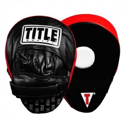 Оригинальные Гнутые Лапы TITLE Boxing Incredi-Ball Leather Punch Mitts 2.0 - Black/Red