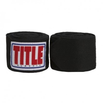 Оригинальные Бинты TITLE Classic Traditional Weave 180" Hand Wraps (4.5М) - Black