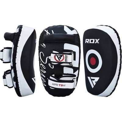 Оригинальный Тай-Пад RDX T3 Muay Thai Kick Pads - Black/White