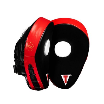 Оригинальные Гнутые Лапы TITLE Boxing Incredi-Ball Leather Punch Mitts 2.0 - Black/Red