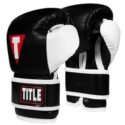 Оригинальные Детские Боксерские Перчатки TITLE Boxing Youth Bag Gloves - Black/White