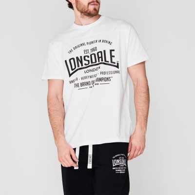 Оригинальная Футболка Lonsdale Boxing T Shirt Mens - White