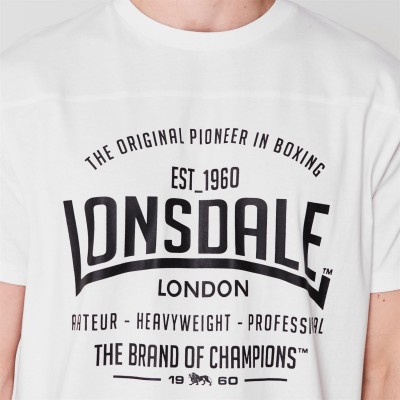 Оригинальная Футболка Lonsdale Boxing T Shirt Mens - White